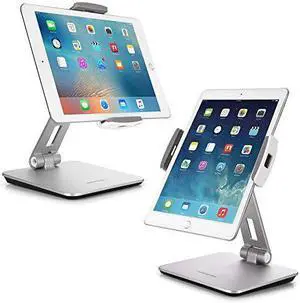 Professional Business POS Tablet Stand Flexible Tablet Mount for Home Office Commercial Desktop with 360 Swivel Holders for Any 414 Display Tablets or Cell Phones Silver
