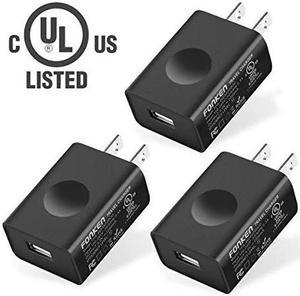UL Certified USB Wall Charger  3Pack 5V 2A Power Adapter universal travel Charger USB Plug Cell Phone Charger for Compatible iPhone iPad Google Nexus Samsung LG HTC Moto Kindle and More