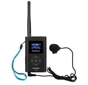 FT11 Portable FM Transmitter Low Power MP3 Broadcast Radio Station Power Support TF Card AUX Input for Church Translation