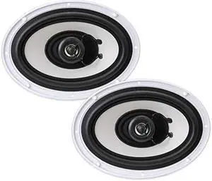 Inch Dual Marine Speakers 2 Way Waterproof and Weather Resistant Outdoor Audio Stereo Sound System with 260 Watt Power Poly Carbon Cone and Cloth Surround 1 Pair PLMR692