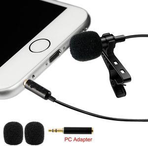 Professional Lavalier Lapel Microphone Omnidirectional Condenser Mic for iPhone Android SmartphoneRecording Mic for YoutubeInterviewVideo