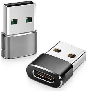 USB C Female to USB Male Adapter 2 Pack Upgraded VersionType C to USB A ConnectorWorks with LaptopsChargersand More Devices with Standard USB A Interface BlackGrey