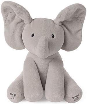 Baby Animated Flappy The Elephant Stuffed Animal Plush Gray 12