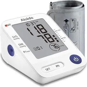 Blood Pressure Monitor Upper Arm by Alcedo | Automatic Digital BP Machine with Wide-Range Cuff for Home Use | Large Screen, 1x74 Reading Memory | FDA Approved Blood Pressure Monitor Upper Arm by Alcedo | Automatic Digital BP Machine with Wide-Range Cuff for Home Use | Large Screen, 1x74 Reading Memory | FDA Approved