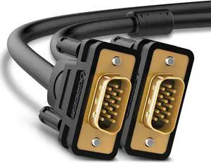 UGREEN VGA SVGA HD15 Male to Male Video Coaxial Monitor Cable with Ferrite Cores Gold Plated Connectors Support 1080P Full HD for Projectors, HDTVs, Displays and More VGA Enabled Devices 6FT UGREEN VGA SVGA HD15 Male to Male Video Coaxial Monitor Cable with Ferrite Cores Gold Plated Connectors Support 1080P Full HD for Projectors, HDTVs, Displays and More VGA Enabled Devices 6FT