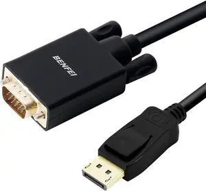 DisplayPort to VGA Adapter, Benfei DP DisplayPort to VGA 6 Feet Cable Male to Male Gold-Plated Cord Compatible for Lenovo, Dell, HP, ASUS and Other Brand DisplayPort to VGA Adapter, Benfei DP DisplayPort to VGA 6 Feet Cable Male to Male Gold-Plated Cord Compatible for Lenovo, Dell, HP, ASUS and Other Brand