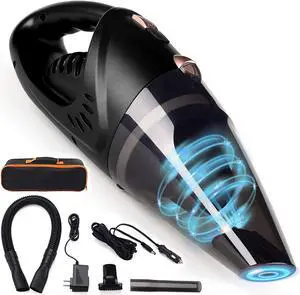 Powerful Hand Car Vacuum Cleaner Cordless Rechargeable Small & Lightweight Strong Suction Portable & 2 Adapter Charging Cables Powerful Hand Car Vacuum Cleaner Cordless Rechargeable Small & Lightweight Strong Suction Portable & 2 Adapter Charging Cables