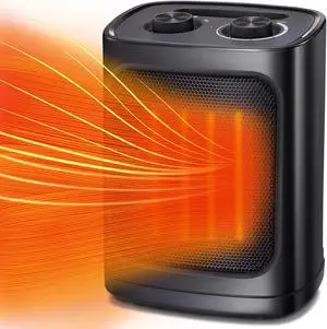 Ceramic Space Heater for Home and Office, Portable Electric Heater with Adjustable Thermoststs, 750W/1500W adjustable thermostat and over-heating protection system Ceramic Space Heater for Home and Office, Portable Electric Heater with Adjustable Thermoststs, 750W/1500W adjustable thermostat and over-heating protection system