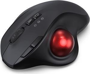 Bluetooth Trackball Mouse 24G USB Wireless Bluetooth Ergonomic Mouse Rechargeable Ergo Mice with USBC Port  3 DPI Easy Thumb Control for Computer Laptop Tablet Mac WindowsBlack