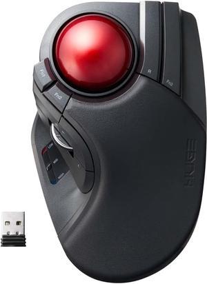 24GHz Wireless Fingeroperated Large size Trackball Mouse 8Button Function with Smooth Tracking Precision Optical Gaming Sensor Palm Rest Attached MHT1DRBK