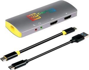 K 60FPS Game Capture Card,USB3.1 Type C HDMI Capture Card,1080P 60FPS HD Audio Video Capture Device for PS4 Switch OBS YouTube Streaming and Recording,Compatible with Windows Mac OS Linux