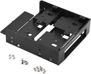 5.25'' to 3.5''/ 2.5'' Bay Mounting Bracket Kit, 5.25" Bay SSD to Dual 2.5" HDD/SSD & One 3.5" HDD/Device Front Bay with Mounting Screws