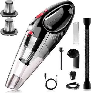 Handheld Vacuum, Cordless Handle Vacuum Cleaner with 12.6V USB Charging Cable, 100V/240V Charge Adapter, Waterwashable Steel Filter, 120W 7000pa Powerful Wireless Vacuum with LED Light Handheld Vacuum, Cordless Handle Vacuum Cleaner with 12.6V USB Charging Cable, 100V/240V Charge Adapter, Waterwashable Steel Filter, 120W 7000pa Powerful Wireless Vacuum with LED Light