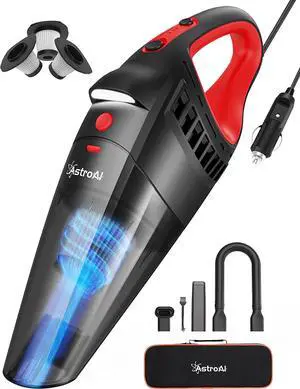 Car Vacuum, Portable Vacuum Cleaner with 7500PA/12V High Power, LED Light and 16.4 Ft Cord, Car Cleaning Kit with Three Filters for Daily Cleaning (Red) Car Vacuum, Portable Vacuum Cleaner with 7500PA/12V High Power, LED Light and 16.4 Ft Cord, Car Cleaning Kit with Three Filters for Daily Cleaning (Red)