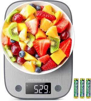Digital Food Kitchen Scale, Measures in Grams and Ounces for Baking, Cooking, Weight Loss for healthy Diet, 304 Stainless Steel, batteries included Digital Food Kitchen Scale, Measures in Grams and Ounces for Baking, Cooking, Weight Loss for healthy Diet, 304 Stainless Steel, batteries included