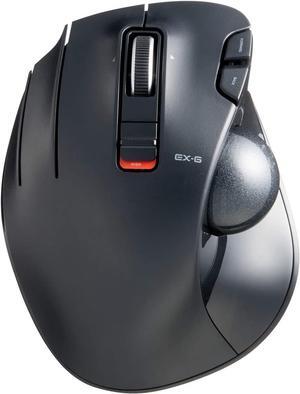 EX-G Left-Handed Trackball Mouse, 2.4GHz Wireless, Thumb Control, 6-Button Function with Smooth Tracking, Ergonomic Design, Optical Gaming Sensor, Windows11, macOS (M-XT4DRBK)