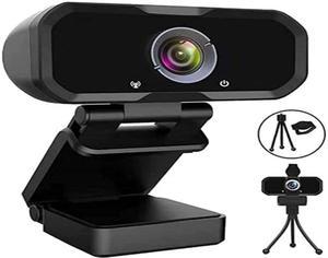 Webcam 1080p HD Computer Camera  Microphone Laptop USB PC Webcam with Privacy Shutter and Tripod Stand 110 Degree Live Streaming Widescreen Recording Pro Video Web Camera for Calling Conferencing