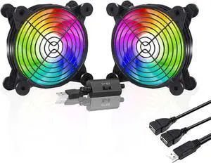 U1207 USB Fan Dual-Ball Bearings,Rainbow LED,Multi-Speed Control,Silent 120mm Fan for Computer Cases Computer Cabinet Playstation Xbox Cooling U1207 USB Fan Dual-Ball Bearings,Rainbow LED,Multi-Speed Control,Silent 120mm Fan for Computer Cases Computer Cabinet Playstation Xbox Cooling