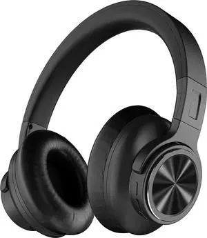 Active Noise Cancelling Headphones Apt-X CVC8.0 48H Music Playtime Wireless Bluetooth Headphones with Microphone Type-c Fast Charging Deep Bass Over Ear Headset for Travel/Work, Black