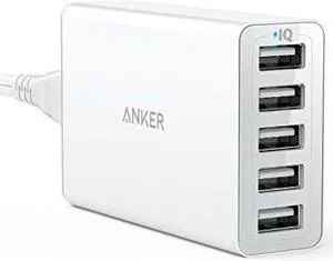 USB Charger, USB Charging Station, Anker 40W 5-Port USB Wall Charger, PowerPort 5 for iPhone XS/XS Max/XR/X/8/7/6/Plus, iPad Pro/ Air 2/mini, Galaxy S9/S8/Edge/Plus, Note 8/7, LG, Nexus, HTC and More USB Charger, USB Charging Station, Anker 40W 5-Port USB Wall Charger, PowerPort 5 for iPhone XS/XS Max/XR/X/8/7/6/Plus, iPad Pro/ Air 2/mini, Galaxy S9/S8/Edge/Plus, Note 8/7, LG, Nexus, HTC and More