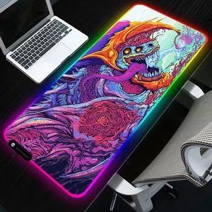 RGB Gaming Mouse Pad Large 900x400mm XL Red Dragon Pattern Computer Desk Mat Pad with LED Backlight For PC Laptop