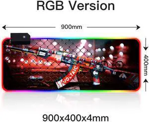 Large RGB LED Gaming Mouse Pad Gamer Mousepad LED Light Illuminated USB Wired Colorful Luminous Non-Slip Mouse Mice