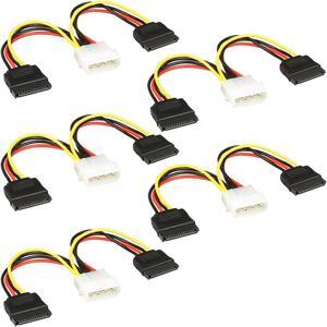 5-pack IDE/Molex/IP4/4-pin to 2x SATA Power 15-pin Converter Adapter Cable