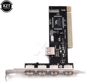 PCI Controller Card Adapter USB 2.0 4 Port 480Mbps expansion card High Speed VIA HUB PCI Cards desktop Drive