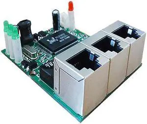 switch mini 3 port ethernet switch 10 / 100mbps rj45 network switch hub pcb module board for system integration module