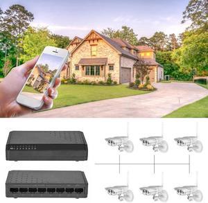 1set  8 Ports 6+2 PoE Switch Injector Power Over Ethernet without Power Adapter Family Network System 10/100M Accessories