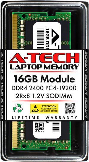 A-Tech 16GB DDR4 2400MHz SODIMM PC4-19200 2Rx8 Non-ECC Unbuffered CL17 1.2V Dual Rank 260-Pin SO-DIMM Laptop Notebook Computer RAM Memory Upgrade Module