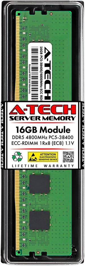 A-Tech 16GB 1Rx8 PC5-38400R DDR5 4800 MHz EC8 RDIMM ECC Registered DIMM 288-Pin Single Rank x8 Server & Workstation RAM Memory Upgrade Module