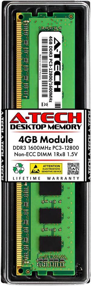 4GB RAM Replacement for Kingston K531R8-ETB, K531R8-HYA, KHX1600C9D3K2/8GX, KHX1600C9D3K3/12GX, KHX1600C9D3P1K2/8G, KTL-TC316S/4G, KVR16N11S8/4 | DDR3 1600MHz PC3-12800 DIMM 1Rx8 Desktop Memory