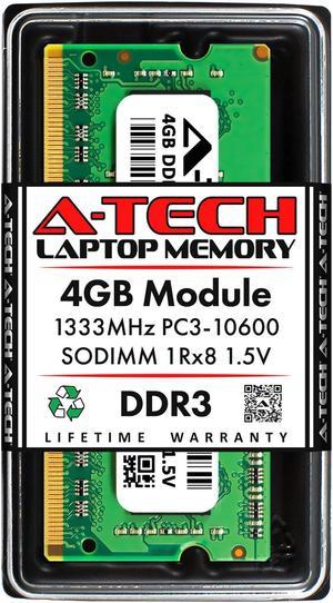4GB RAM Replacement for Kingston KFJ-FBS/4G, KTA-MB1333S/4G, KTH-X3BS/4G, KTL-TP3BS/4G, KTT-S3BS/4G, KVR13S9S8/4, KVR13S9S8K2/8, M51264J90S | DDR3 1333MHz PC3-10600 SODIMM 1Rx8 Laptop Memory