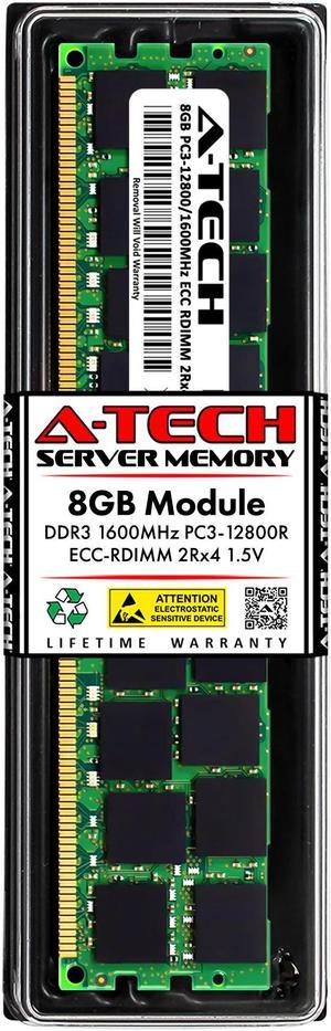 A-Tech 8GB 2Rx4 PC3-12800R DDR3 1600 MHz ECC RDIMM 1.5V Registered DIMM 240-Pin Dual Rank x4 Server & Workstation RAM Memory Upgrade Module