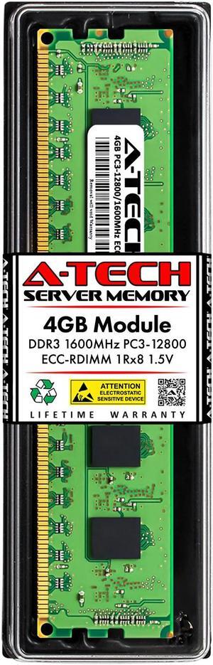 4GB RAM Replacement for Hynix HMT451R7AFR8C-PB, HMT451R7BFR8C-PB, HMT451R7DFR8C-PB, HMT451R7MFR8C-PB | DDR3 1600MHz PC3-12800 ECC RDIMM 1Rx8 Server Memory