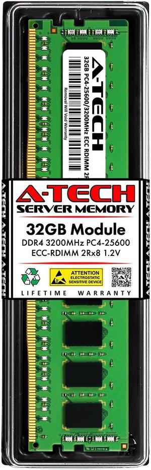 A-Tech 32GB 2Rx8 PC4-25600R DDR4 3200 MHz ECC RDIMM Registered DIMM 288-Pin Dual Rank x8 Server & Workstation RAM Memory Upgrade Module