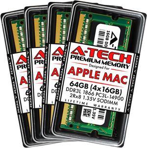 A-Tech 64GB Kit (4x16GB) RAM for Apple iMac (Late 2015) | DDR3 1866MHz PC3-14900 SODIMM 204-Pin Memory Upgrade