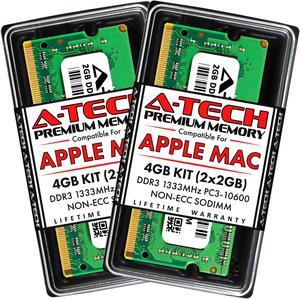 A-Tech 4GB Kit (2x2GB) RAM for Apple MacBook Pro (Early/Late 2011), iMac (Mid 2010, Mid/Late 2011), Mac mini (Mid 2011) | DDR3 1333MHz PC3-10600 SODIMM 204-Pin Memory Upgrade