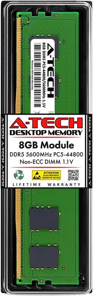 A-Tech 8GB DDR5 5600MHz DIMM PC5-44800 Non-ECC Unbuffered CL46 UDIMM 288-Pin 1.1V Desktop RAM Memory Module