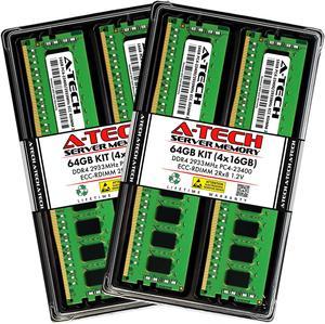 A-Tech 64GB Kit (4x16GB) RAM for Apple Mac Pro (2019, 12-Core/16-Core/24-Core/28-Core, Rack & Tower) | DDR4 2933MHz PC4-23400 ECC RDIMM 288-Pin Memory Upgrade