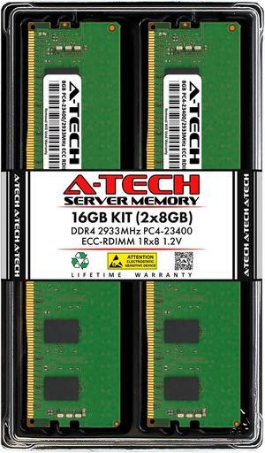 A-Tech 16GB (2x8GB) 1Rx8 PC4-23400R DDR4 2933 MHz ECC RDIMM Registered DIMM 288-Pin Single Rank x8 Server & Workstation RAM Memory Upgrade Kit