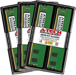A-Tech 48GB Kit (6x8GB) RAM for Apple Mac Pro (2019, 12-Core/16-Core/24-Core/28-Core, Rack & Tower) | DDR4 2933MHz PC4-23400 ECC RDIMM 288-Pin Memory Upgrade