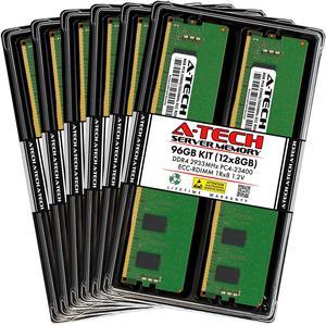 A-Tech 96GB Kit (12x8GB) RAM for Apple Mac Pro (2019, 12-Core/16-Core/24-Core/28-Core, Rack & Tower) | DDR4 2933MHz PC4-23400 ECC RDIMM 288-Pin Memory Upgrade