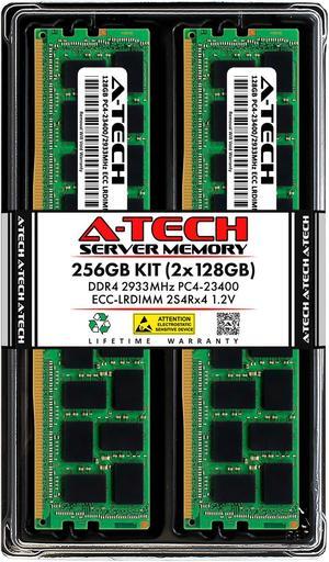 A-Tech 256GB (2x128GB) 2S4Rx4 (8Rx4 3DS) PC4-23400L DDR4 2933 MHz ECC LRDIMM Load Reduced DIMM 288-Pin Octal Rank x4 3DS/TSV Server & Workstation RAM Memory Upgrade Kit