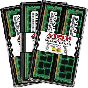 A-Tech 768GB Kit (6x128GB) RAM for Apple Mac Pro (2019, 24-Core/28-Core, Rack & Tower) | DDR4 2933MHz PC4-23400 ECC LRDIMM 288-Pin Memory Upgrade