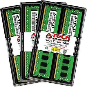 A-Tech 96GB Kit (6x16GB) RAM for Apple Mac Pro (2019, 8-Core, Rack & Tower) | DDR4 2666/2667MHz PC4-21300 ECC RDIMM 288-Pin Memory Upgrade