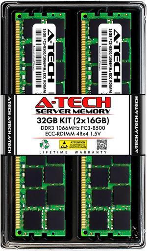 A-Tech 32GB Kit (2x16GB) RAM for Apple Mac Pro (Early 2009, 4-Core/8-Core & Mid 2010, 4-Core/8-Core & Mid 2012, 4-Core) | DDR3 1066/1067MHz PC3-8500 ECC RDIMM 240-Pin Memory Upgrade