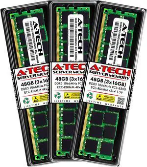 A-Tech 48GB Kit (3x16GB) RAM for Apple Mac Pro (Early 2009, 4-Core/8-Core & Mid 2010, 4-Core/8-Core & Mid 2012, 4-Core) | DDR3 1066/1067MHz PC3-8500 ECC RDIMM 240-Pin Memory Upgrade