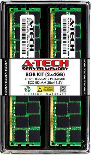 A-Tech 8GB Kit (2x4GB) RAM for Apple Mac Pro (Early 2009, 4-Core/8-Core & Mid 2010, 4-Core/8-Core & Mid 2012, 4-Core), Xserve (Early 2009, 4-Core/8-Core) | DDR3 1066 PC3-8500 ECC RDIMM 240-Pin Memory
